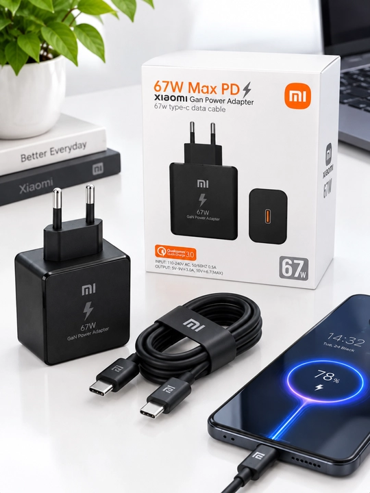 Быстрое зарядное устройство 67 Вт Max PD GaN для Samsung и Xiaomi Redmi - 