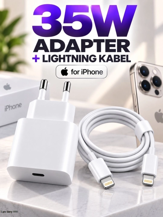 Быстрозаряжающий адаптер с кабелем для iPhone и Android, набор 35W–45W - 