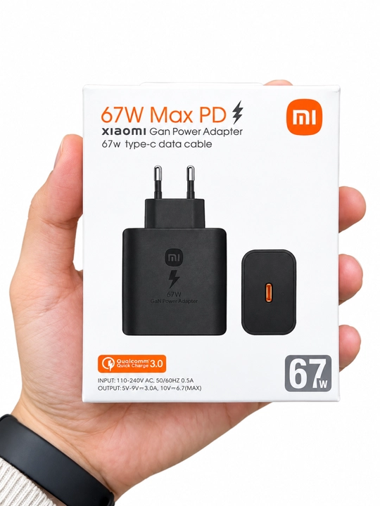 Samsung va Xiaomi Redmi uchun tezkor quvvatlash qurilmasi 67W Max PD GaN  adapter