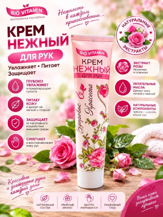 Крем для рук «НЕЖНЫЙ» Комплексный уход: Питание и Защита 125 мл - 