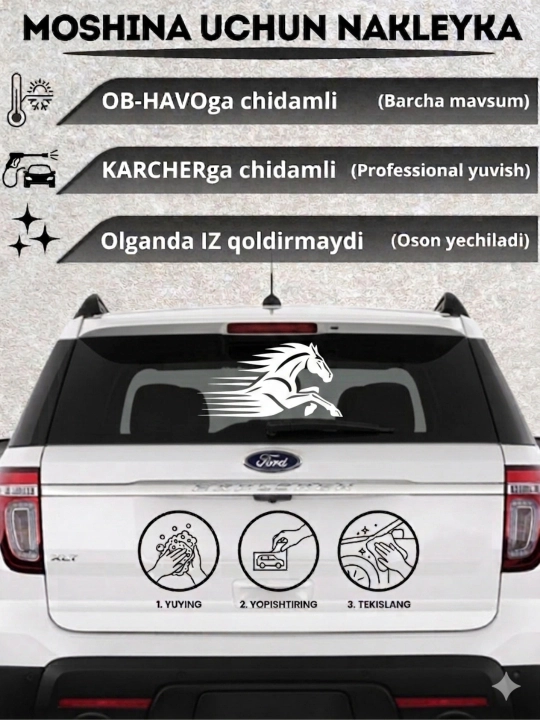 Наклейка на автомобиль — надписи, символы, логотипы, в Белом, водостойкая