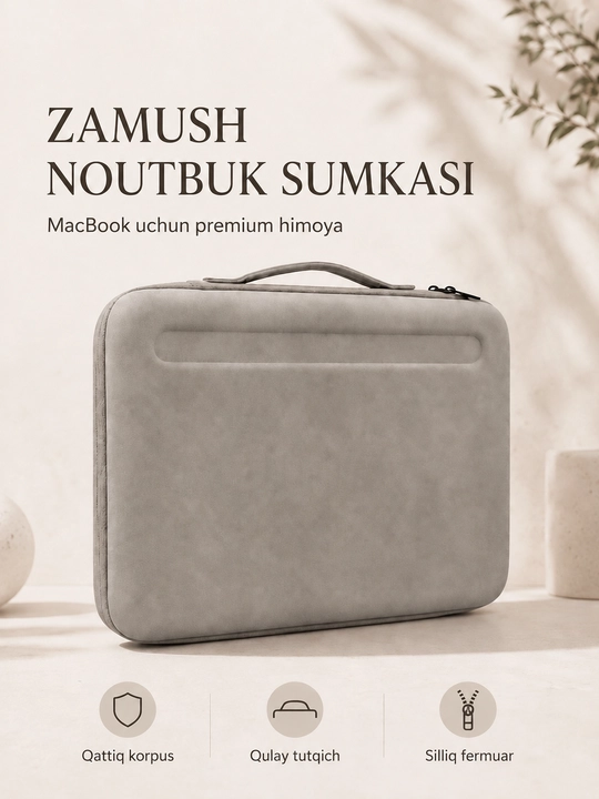 13-14 va 14-15,6 dyuymli noutbuk va MacBook uchun qattiq korpusli mustahkam sumka - 
