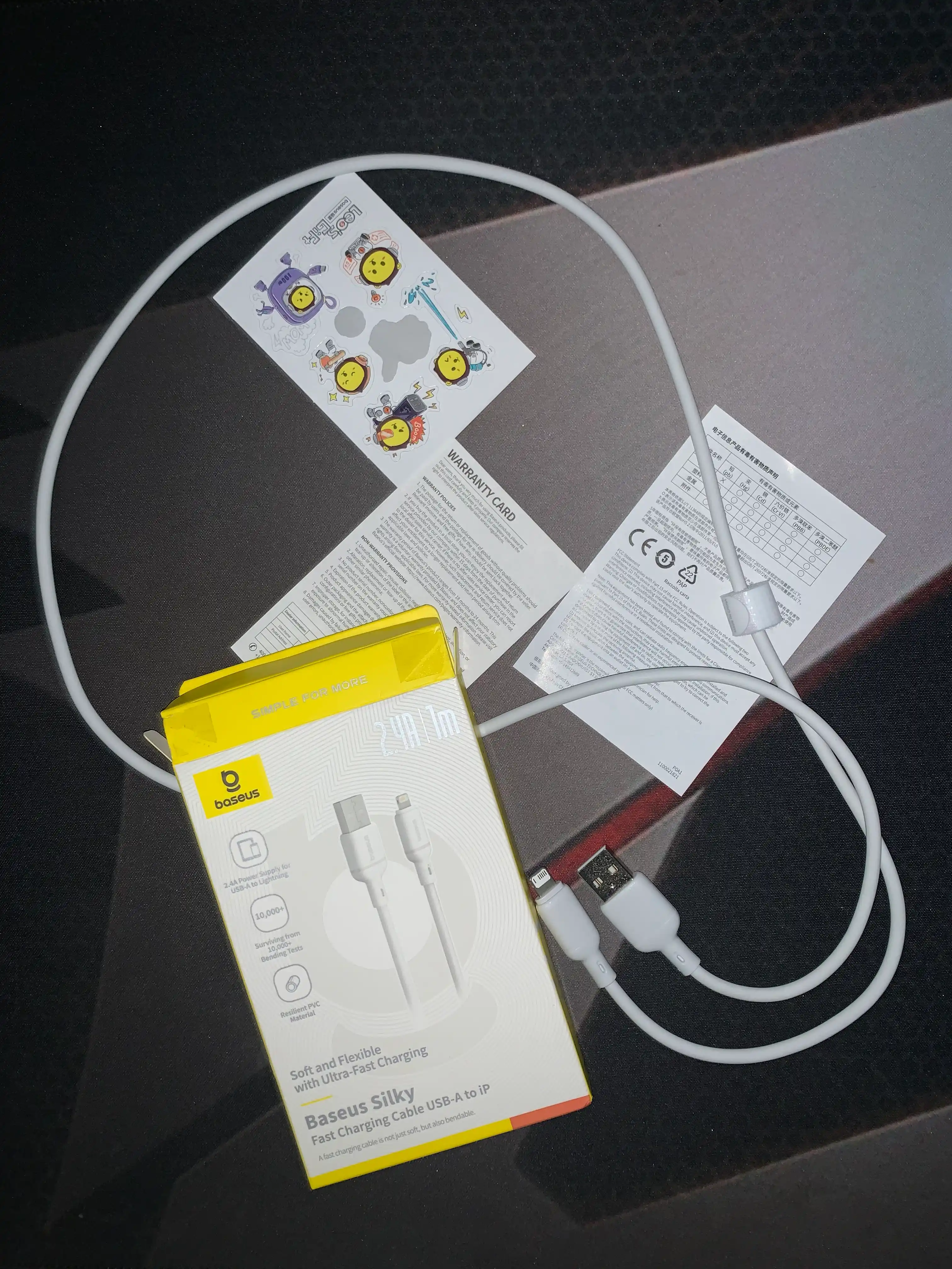 Kabel Baseus Silky USB-A to Lightning, 3A, 1 metr