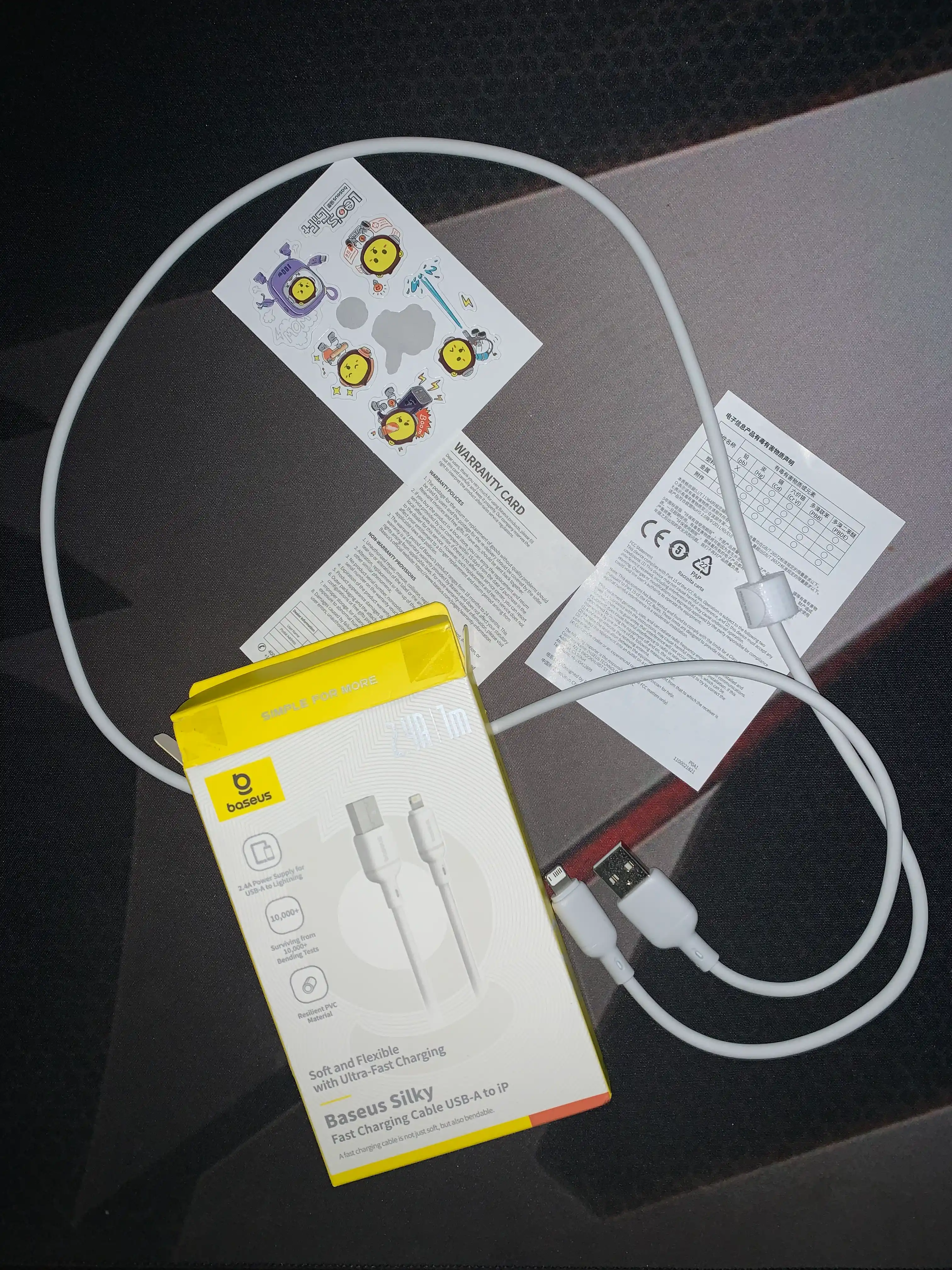 Kabel Baseus Silky USB-A to Lightning, 3A, 1 metr