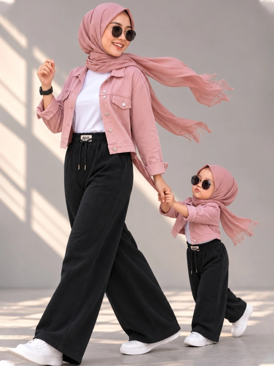Ayollar uchun kuzgi velvet shim — keng fason, yumshoq mato, qulay kundalik shim - 