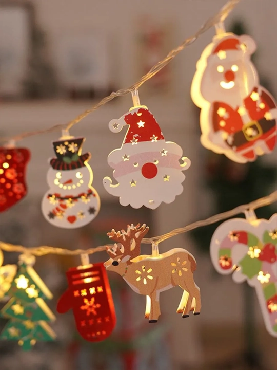 Batareyali figurali LED girlyanda 1,5 m yoki 3 m iliq yorug‘lik bilan
