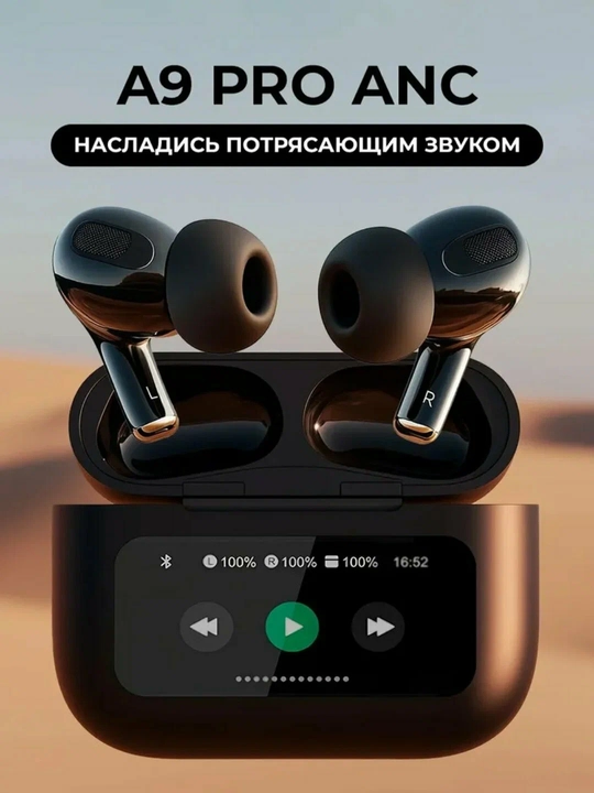 Simsiz quloqchinlar A9 Pro Smart displey va shovqin so'ndirish (ANC+ENC) bilan