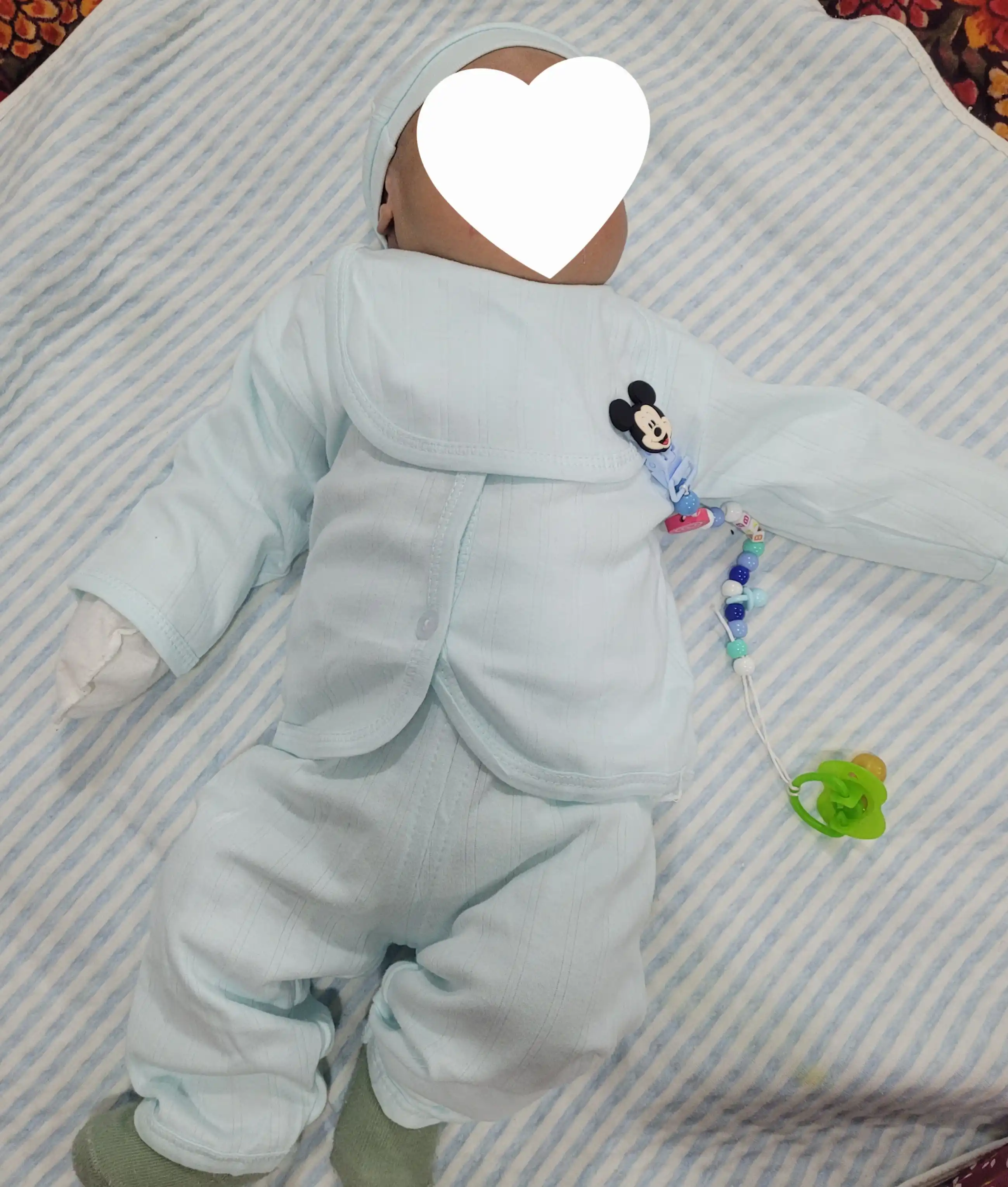 Chaqaloqlar uchun 5 qismli kiyim to‘plami, paxtali, tug‘ruqxona uchun