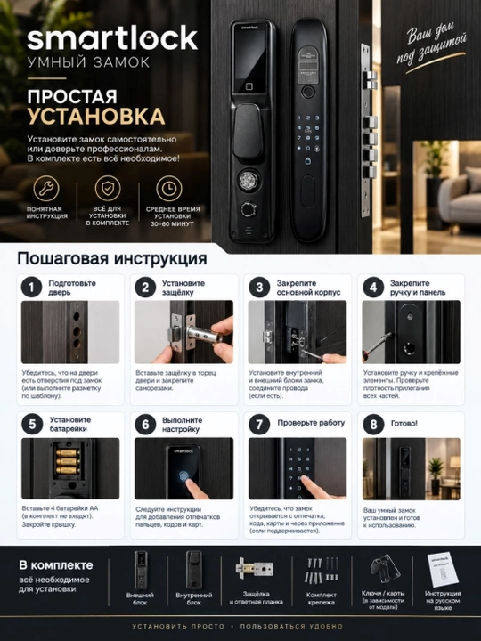 VIN-ZAMOK SMART LOCK, электронная дверная ручка 0016