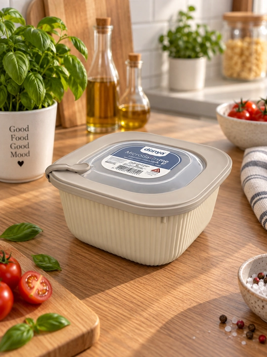 Контейнер для хранения продуктов, с герметичной крышкой и клапаном