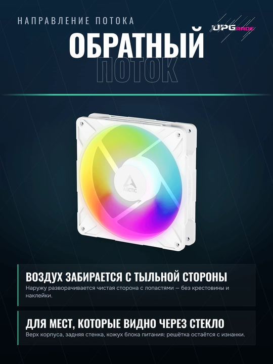 Вентилятор для корпуса ARCTIC P14 PRO Reverse A-RGB 140 мм, комплект 3 шт