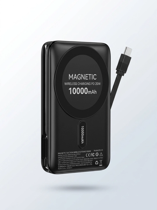 Повербанк 10000 мАч, магнитный MagSafe, беспроводная зарядка, 22.5W PD