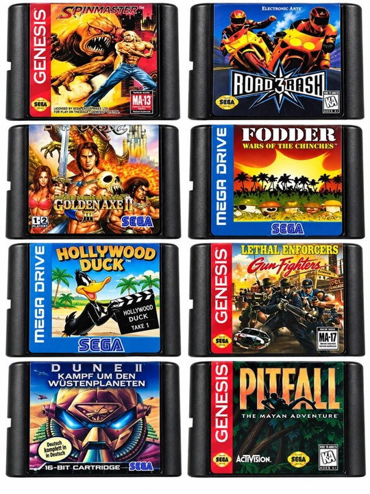 Sega 16 bit kartrij, SEGA Mega Drive o‘yin kassetalari, retro o‘yinlar