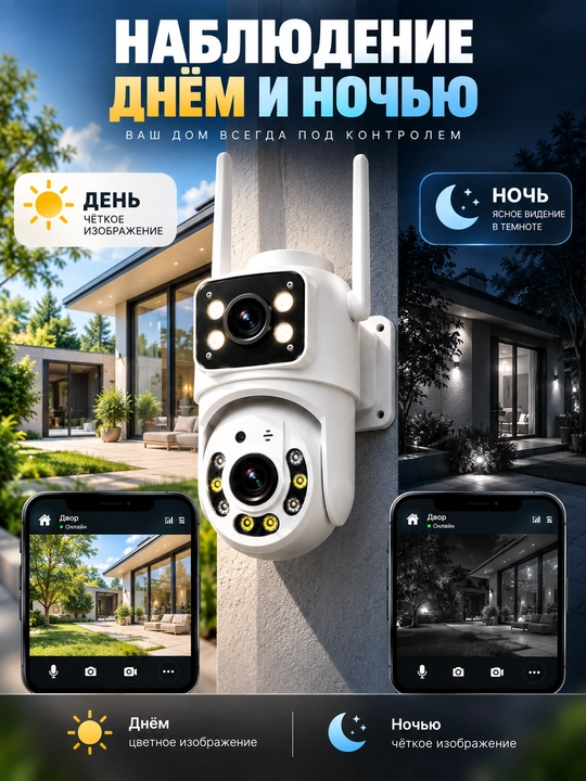 Камера видеонаблюдения, умная Wi-Fi камера, камера 360 Full HD