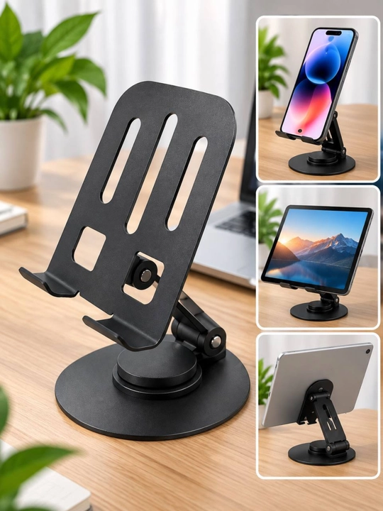 Telefon va planshet uchun universal 360° buklanadigan metall taglik, mashina uchun emas
