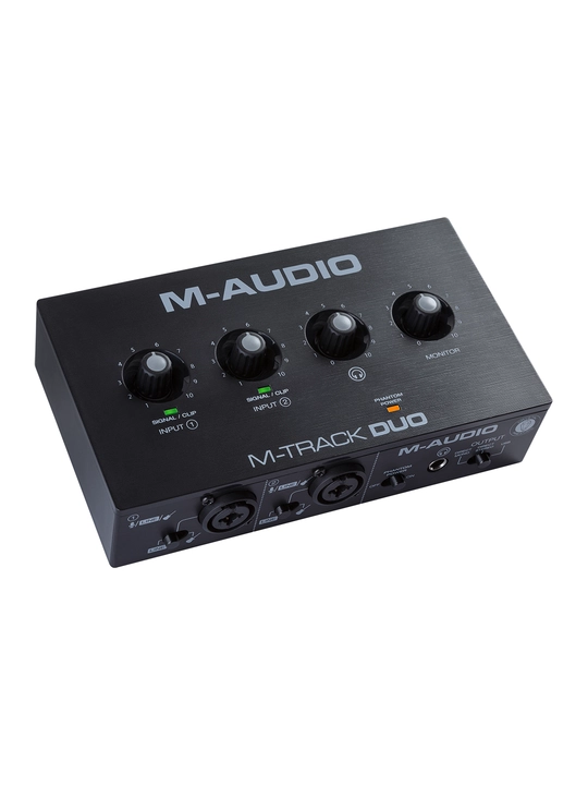 M-Audio M-Track Duo аудиоинтерфейс USB, с 2 микрофонными предусилителями