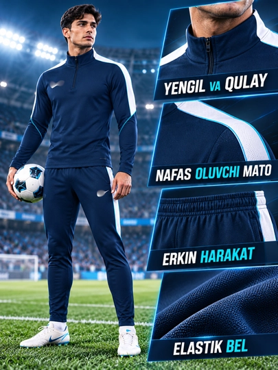 Erkaklar futbol formasi — yengil, nafas oluvchi mato va erkin harakat uchun qulay bichim - 