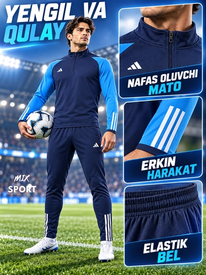 Erkaklar futbol formasi — yengil, nafas oluvchi mato va erkin harakat uchun qulay bichim - 