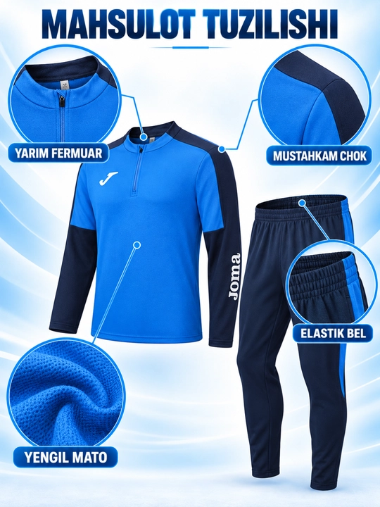 Мужская футбольная форма — легкая, дышащая ткань и свободный крой для свободы движений.
