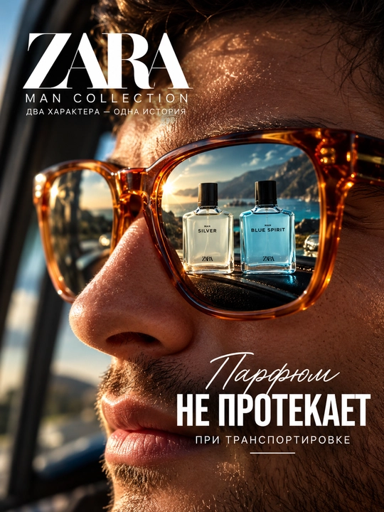 Туалетная вода для мужчин ZARA Silver 100 мл + Blue Spirit, 100 мл