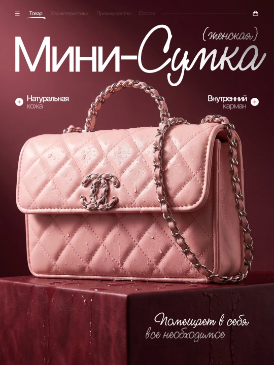 Сумка женская, стильная, через плечо, повседневная, удобная - 
