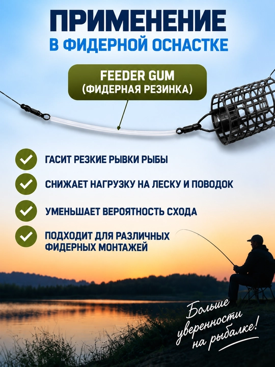 Flagman Sherman Feeder Gum — фидерная резинка амортизатор 10 м для фидера, рыбалки