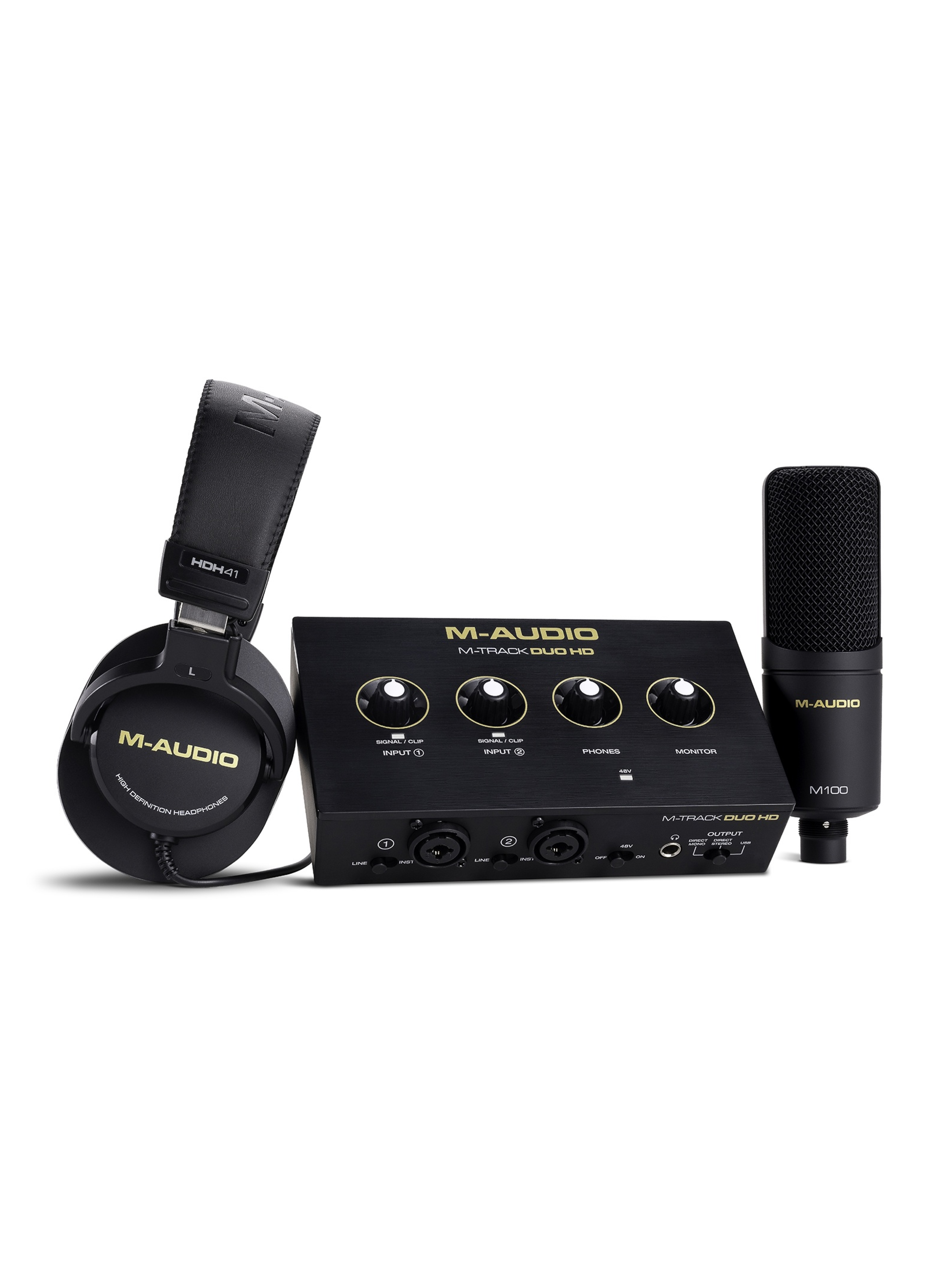 M-Audio M-Track Duo HD Producer Pack комплект для звукозаписи, с микрофоном и наушниками - 