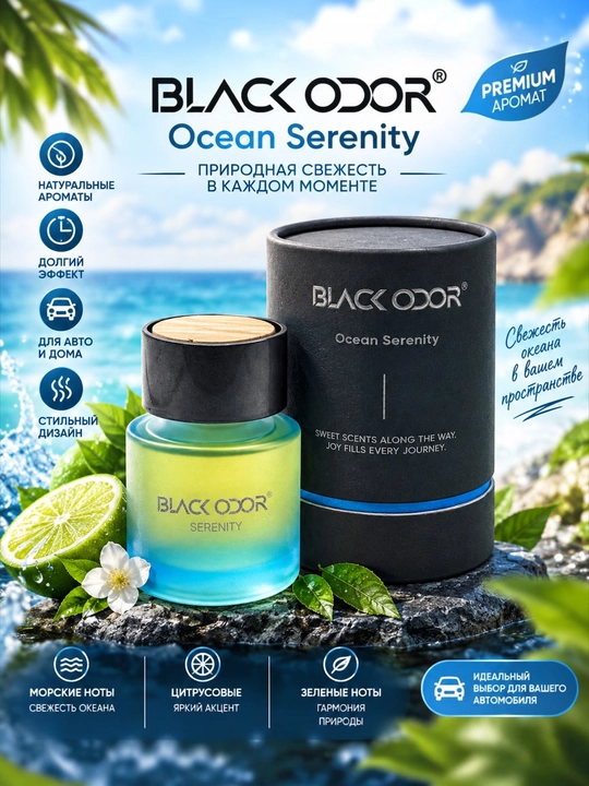Ароматизатор для автомобиля, дома и офиса BLACK ODOR, 50 мл - 