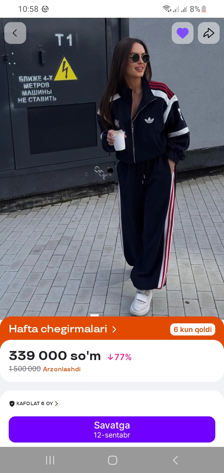 Ayollar uchun sport kostyumi dvoyka, oversize olimpiyka va keng shim, 2 ip HB trikotaj