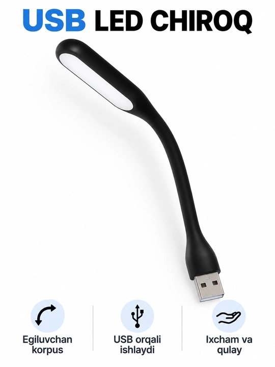 USB LED chiroq, egiluvchan mini lampa