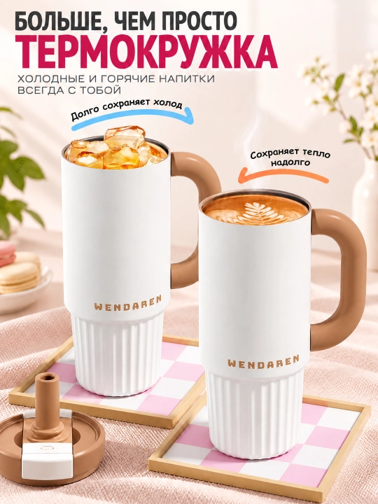 WENDAREN 950 ml hajmli, naychali, tutqichli termokaracha