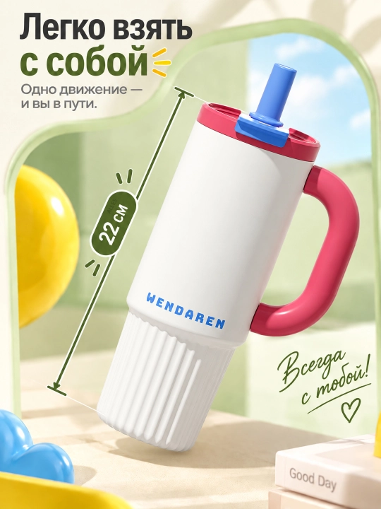 WENDAREN 950 ml hajmli, naychali, tutqichli termokaracha