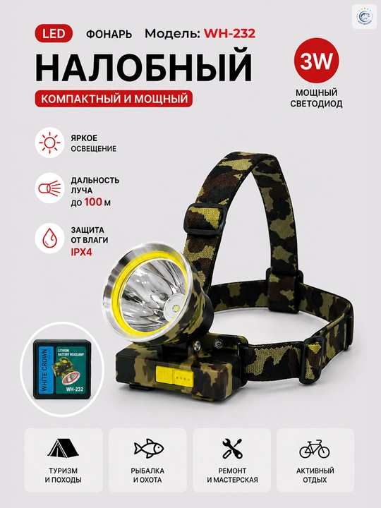 Налобный фонарьи LED — для работы, рыбалки, туризма и активного отдыха - 