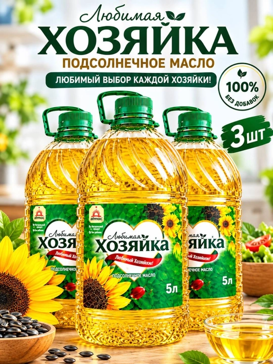 Kungaboqar yogi 5 litr, Xozyayka oliy navli kungaboqar yog`i - 