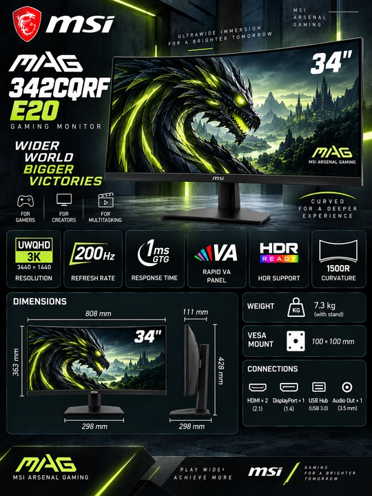Монитор MSI MAG Gaming Ips Black