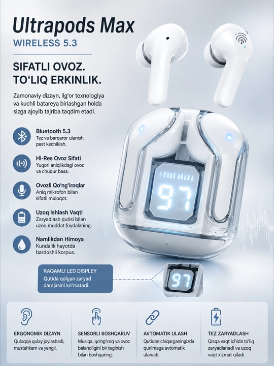 Беспроводные Bluetooth-наушники TWS M10 с пауэрбанком - 