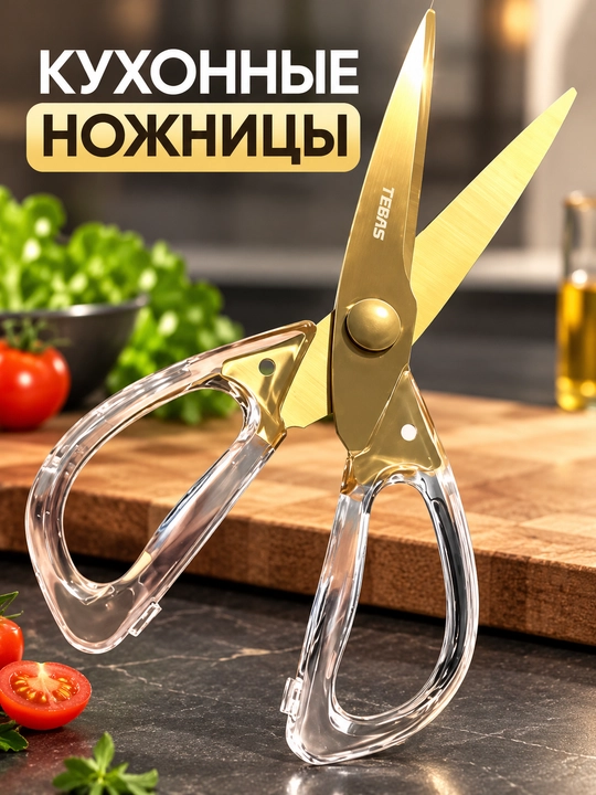 Кухонные ножницы из нержавеющей стали титановым покрытием универсальные ножницы для кухни - 