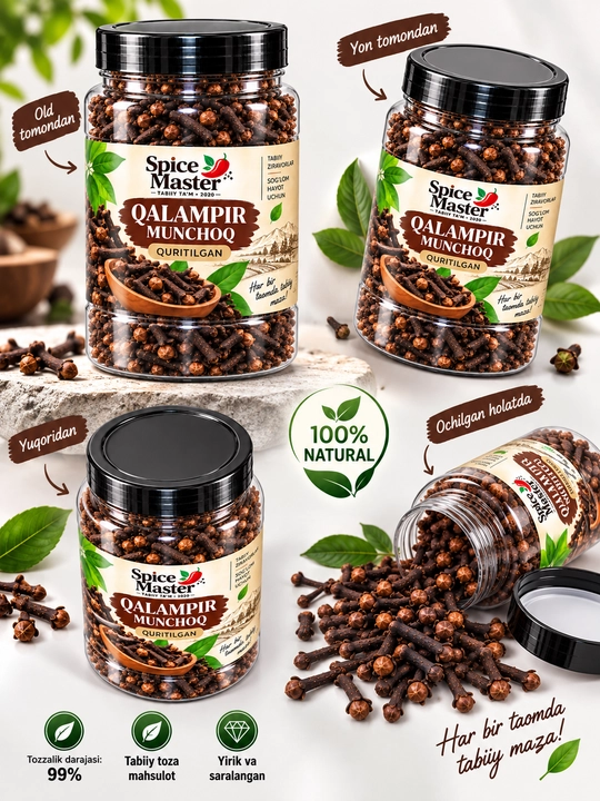 Гвоздика целая 200 г — натуральная сушёная специя, приправа Spice Master