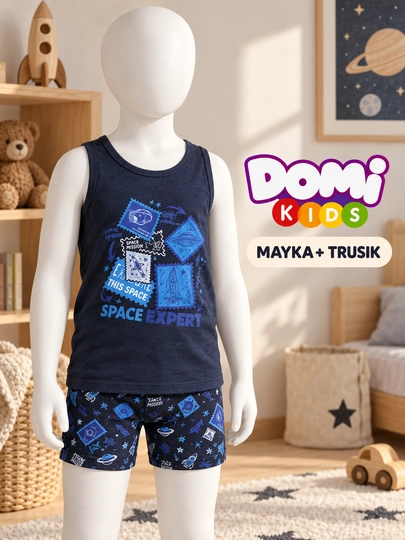 O‘g‘il bolalar uchun mayka va trusik to‘plami, 2 xil rangda, paxta-elastan - 