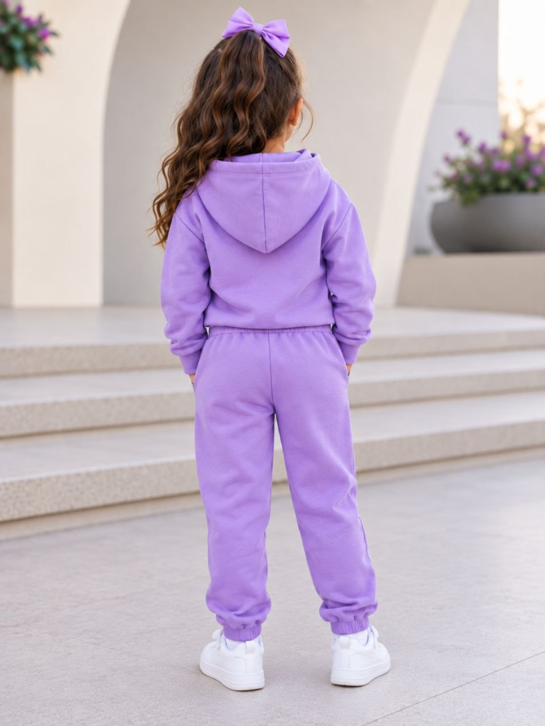 1 yoshdan 10 yoshgacha bo‘lgan bolalar uchun qiz bolalar sport kostyumi, kuzgi-qishki