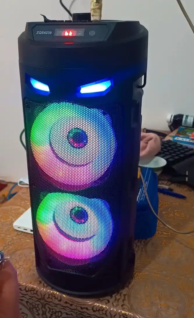 Portativ karaoke dinamik, simsiz Bluetooth, ushlagichli, stend bilan yurish uchun
