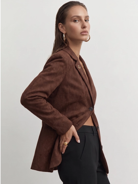 UMA ayollar uchun paxta shaklidagi dekorli fakturali Regular Fit jaket