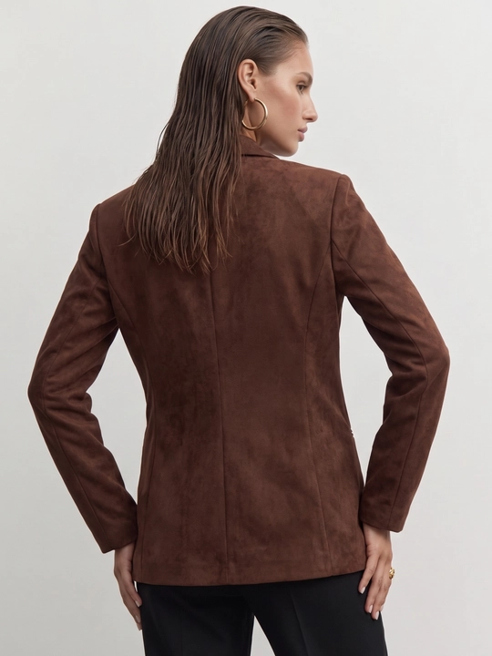 UMA ayollar uchun paxta shaklidagi dekorli fakturali Regular Fit jaket