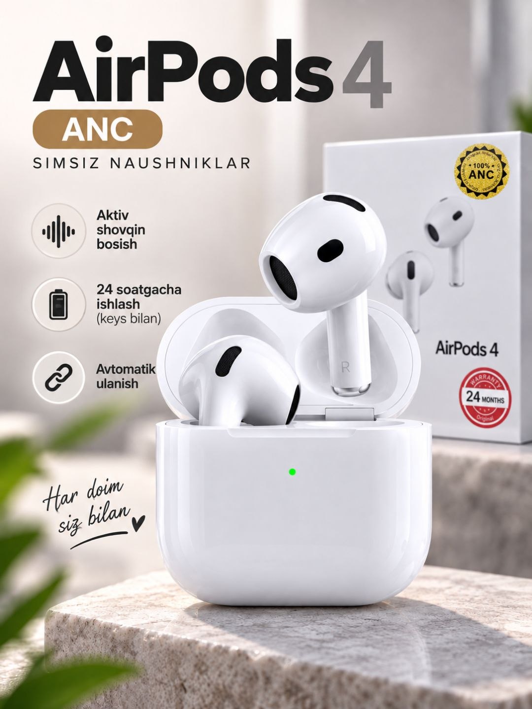 Беспроводные наушники Bluetooth TWS, стерео, для iPhone и Android