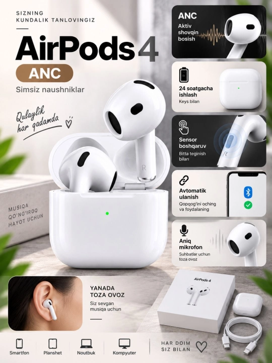 Беспроводные наушники Bluetooth TWS, стерео, для iPhone и Android