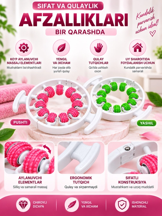 Массажный обруч Hula Hoop для фитнеса – тонкая талия и эффективные тренировки дома - 