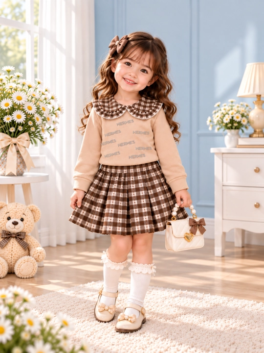 Костюм для девочки кофта и юбка, 2-3-4 лет - 