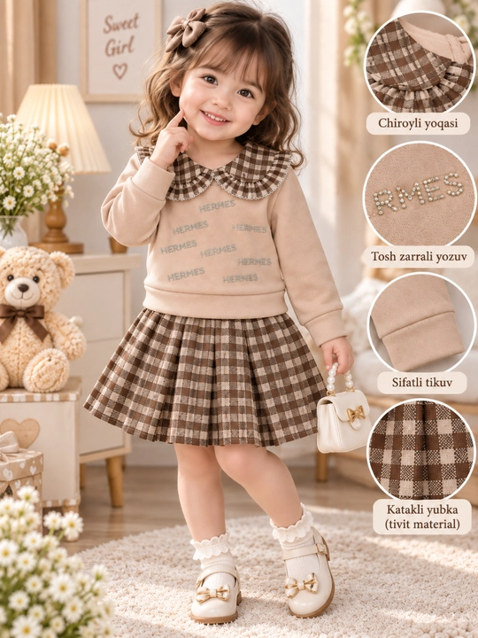 Костюм для девочки кофта и юбка, 2-3-4 лет