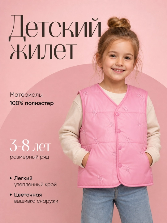Одежда для девочек, жилетка, верхняя одежда, жилетка детская - 