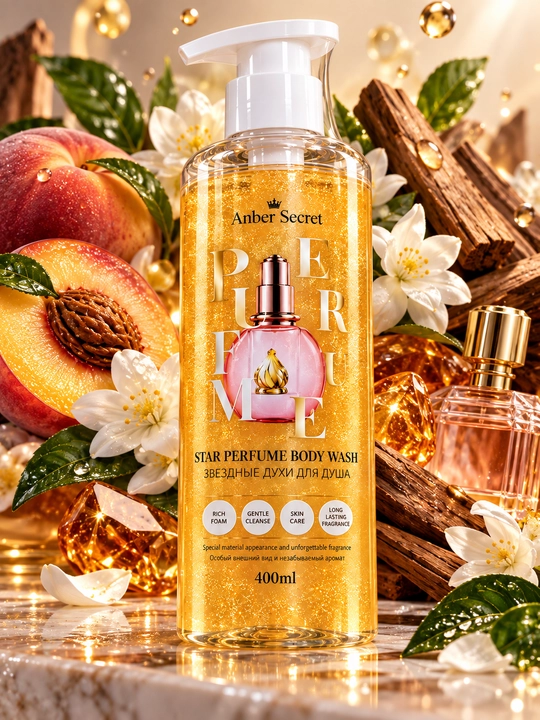 Anna Secret dush geli, atir hidli mayin zarli, tana uchun parfyumli gel, 400 ml 